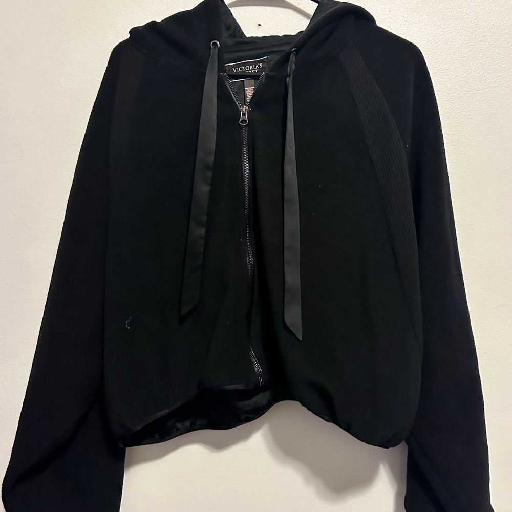 Victoria's Secret Black Bomber Jacket Sleek Tailored Design